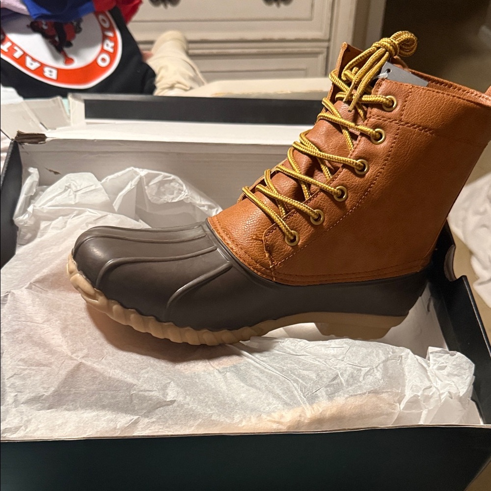 London Fog Brown and Tan Men's Boots